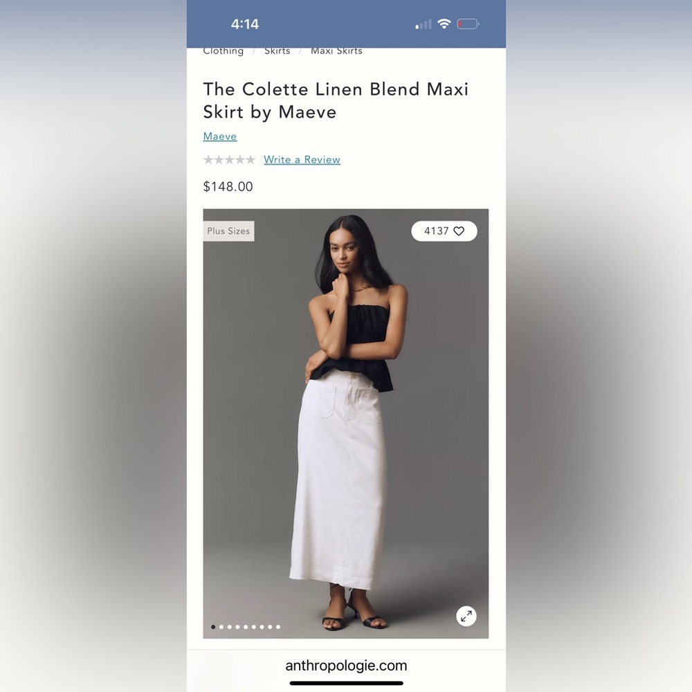 The Colette Linen Blend Maxi Skirt by Maeve